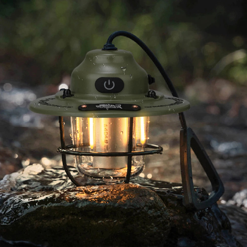 LED Camping Lantern Dimmable Type C Charging Multifunction Light