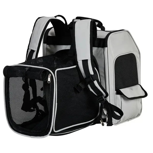 Expandable Pet Carrier Backpack With Back Extension For Small Dogs And Cats Ventilated Mesh