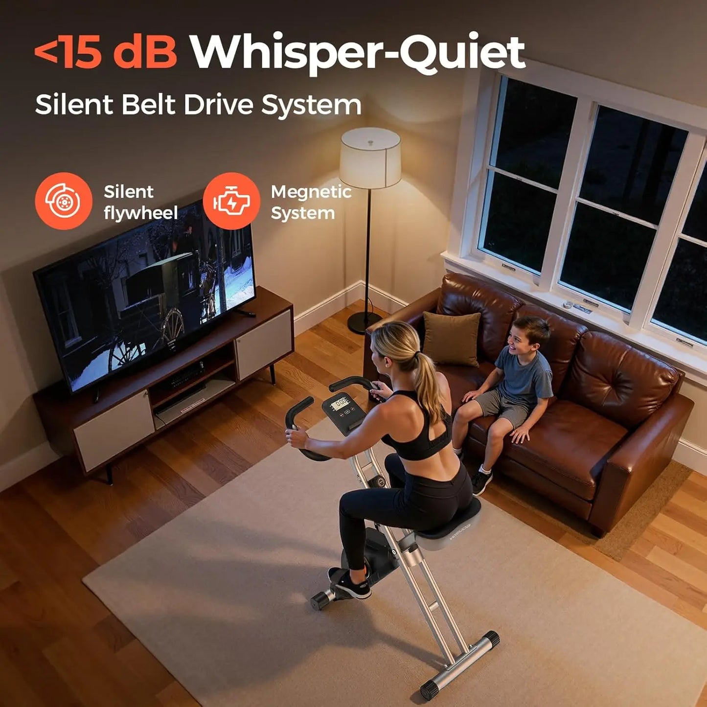 YOSUDA Foldable Exercise Bike for Home Gym Workouts
