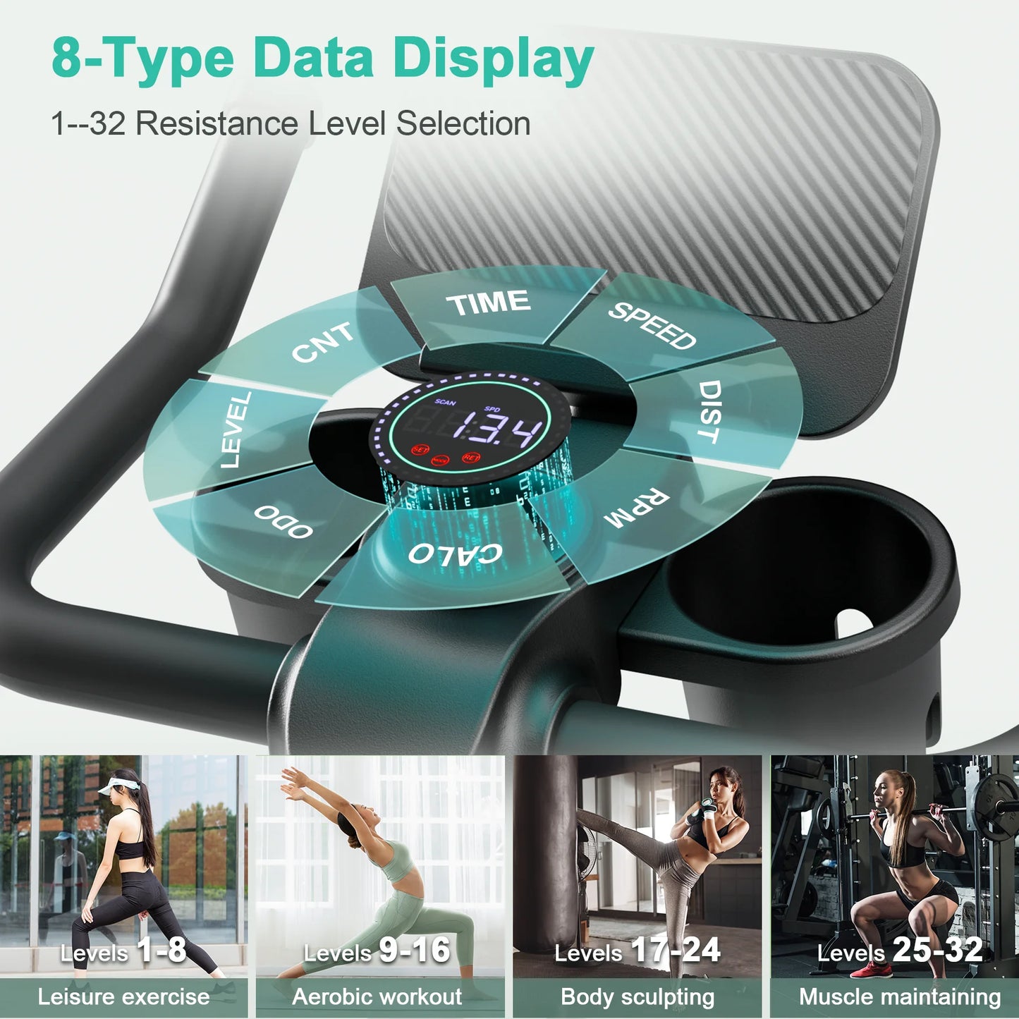 Superun Magnetic Exercise Bike 32-Level Resistance For Home