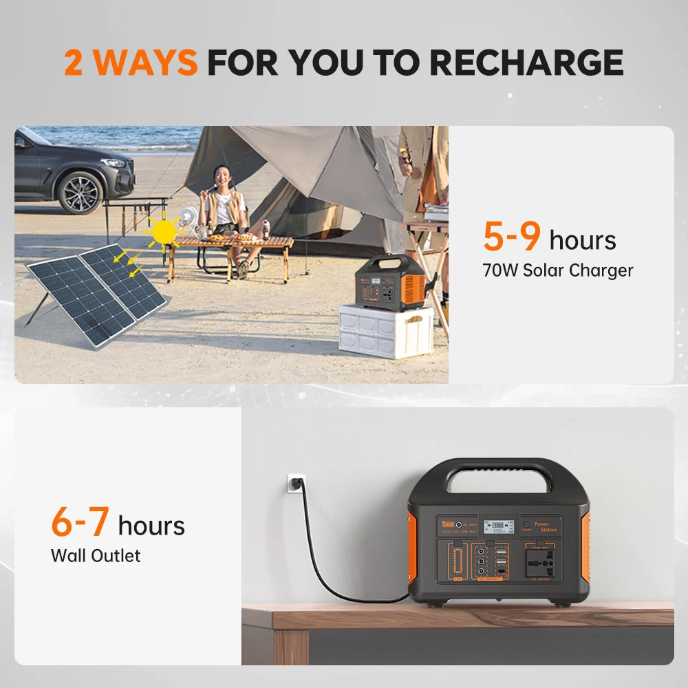 GaiaRay Portable Power Station 460.8Wh Solar Generator 110V AC