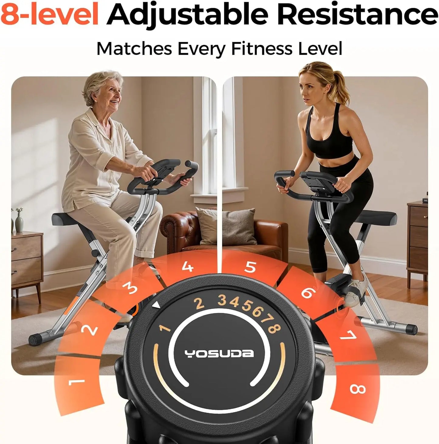 YOSUDA Foldable Exercise Bike for Home Gym Workouts