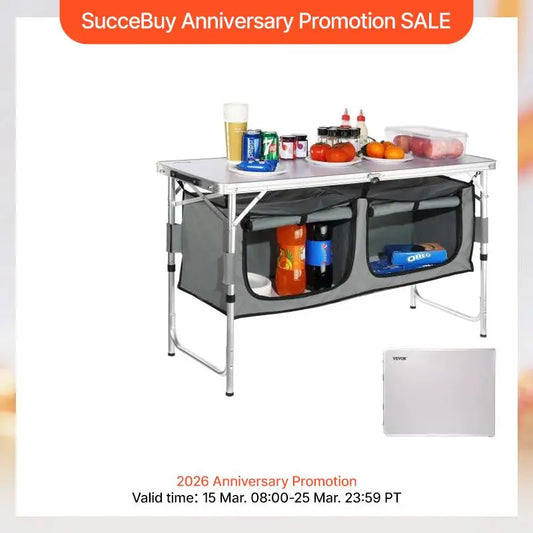 VEVOR Camping Kitchen Table Quick Fold Outdoor Table For Camping