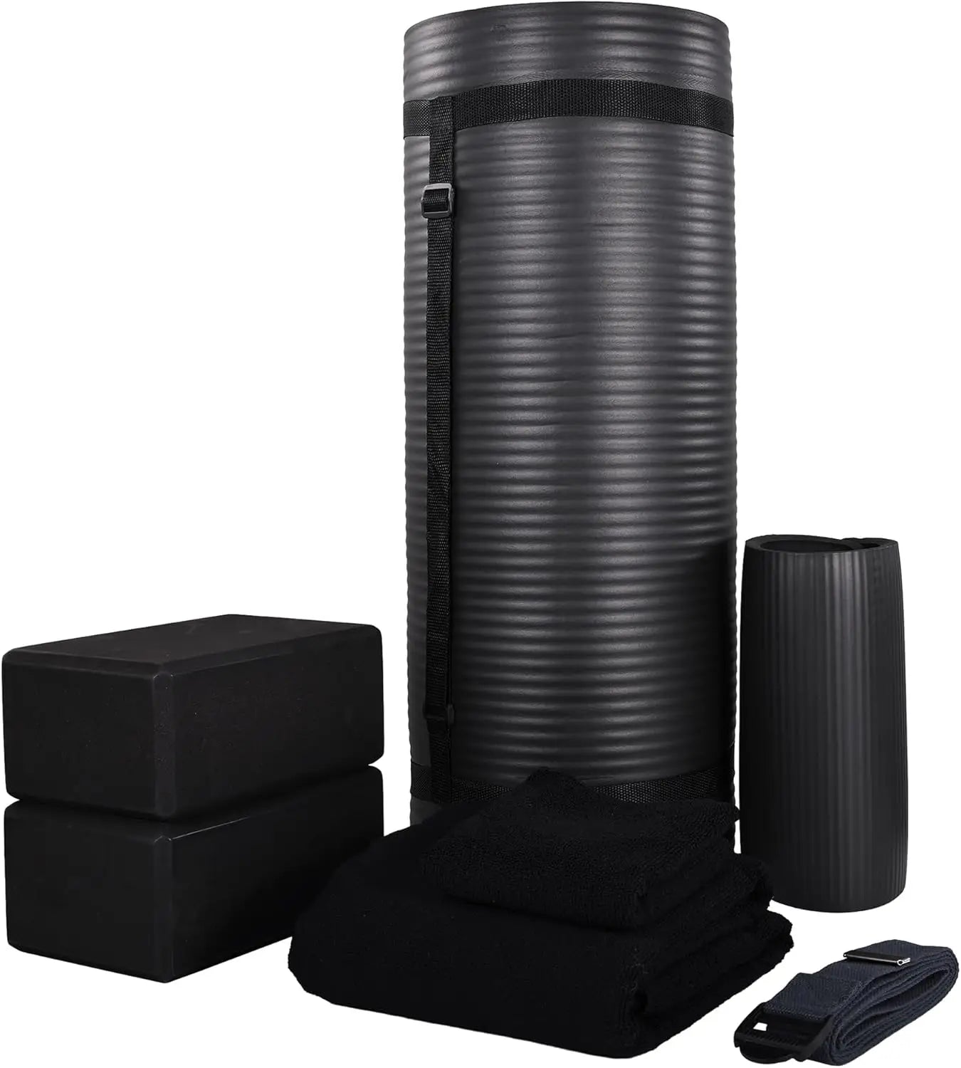 7-Piece Yoga Set With Extra Thick Mat And Blocks Home