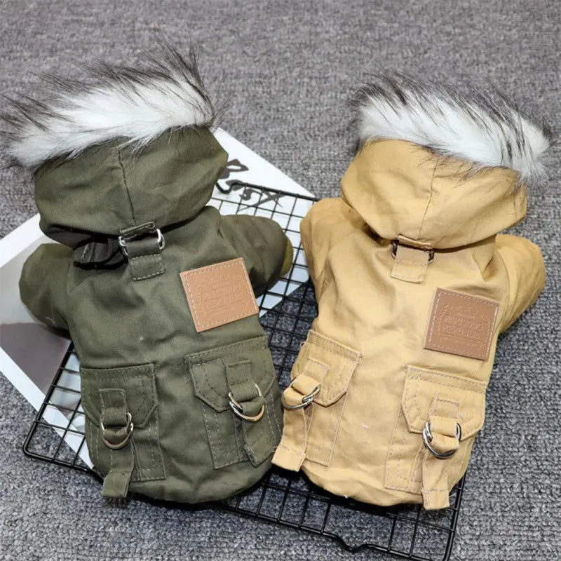 NONECN Winter Dog Coat Jacket Thick Warm Hoodie For Dogs
