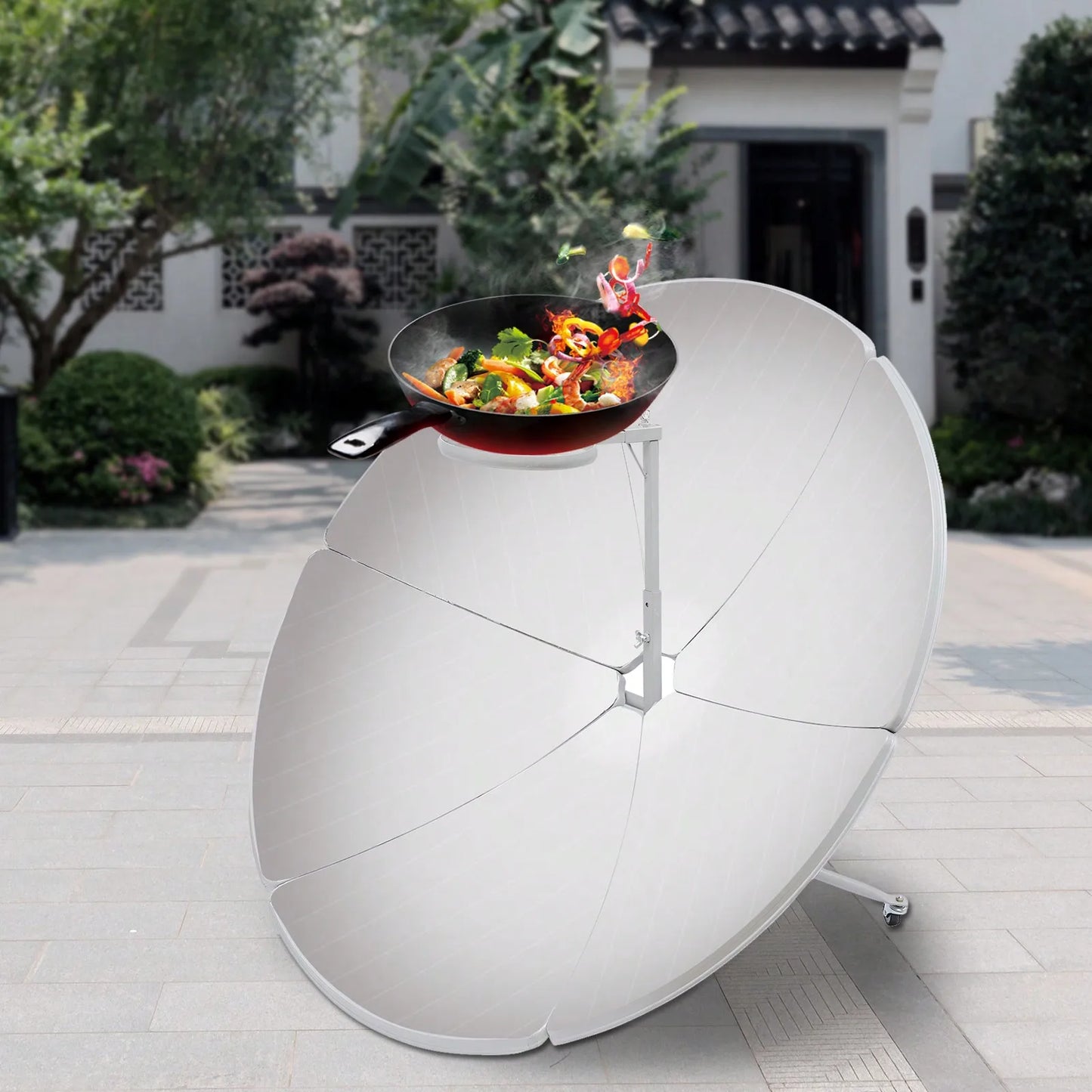 Solar Cooker 59.05inch Parabolic Sun Oven Camp Stove Grill Camping Outdoor Cooking Grilling Barbeque