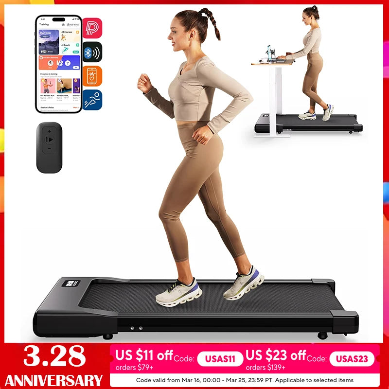 Superun Walking Pad Under Desk Treadmill 2 In 1 Portable