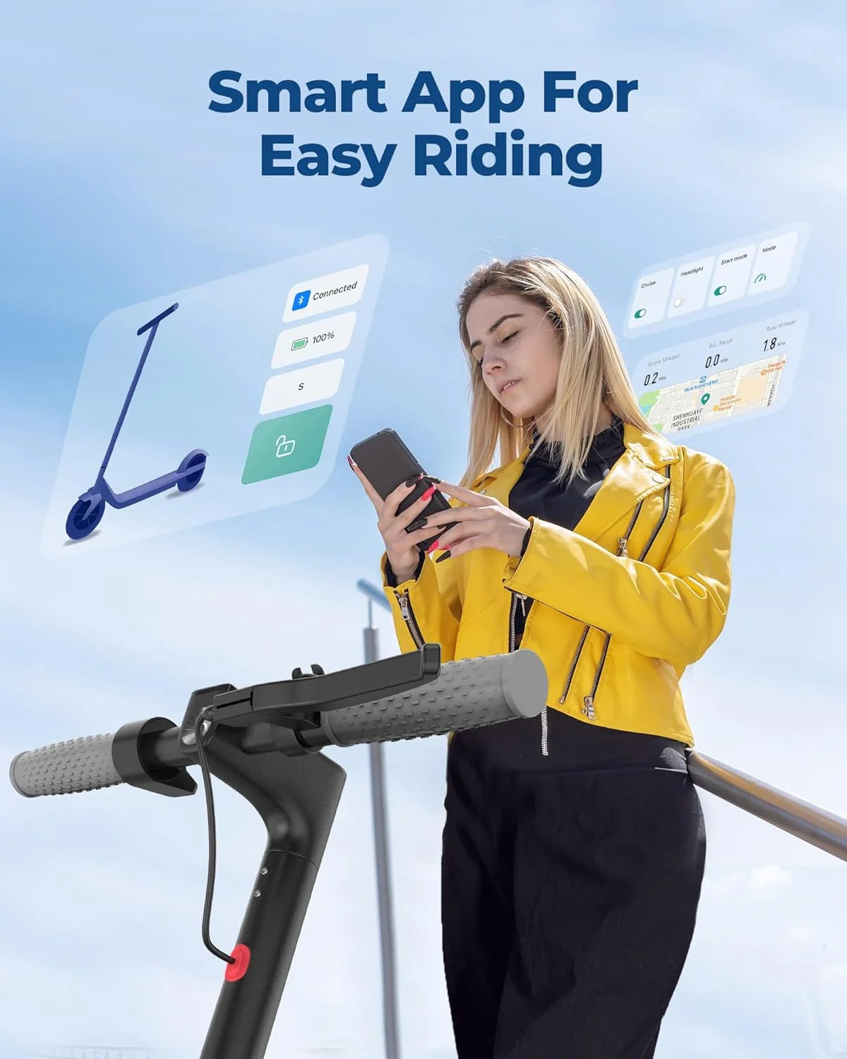 AOVOPRO AP07 Electric Scooter 40 To 60km Range App Control