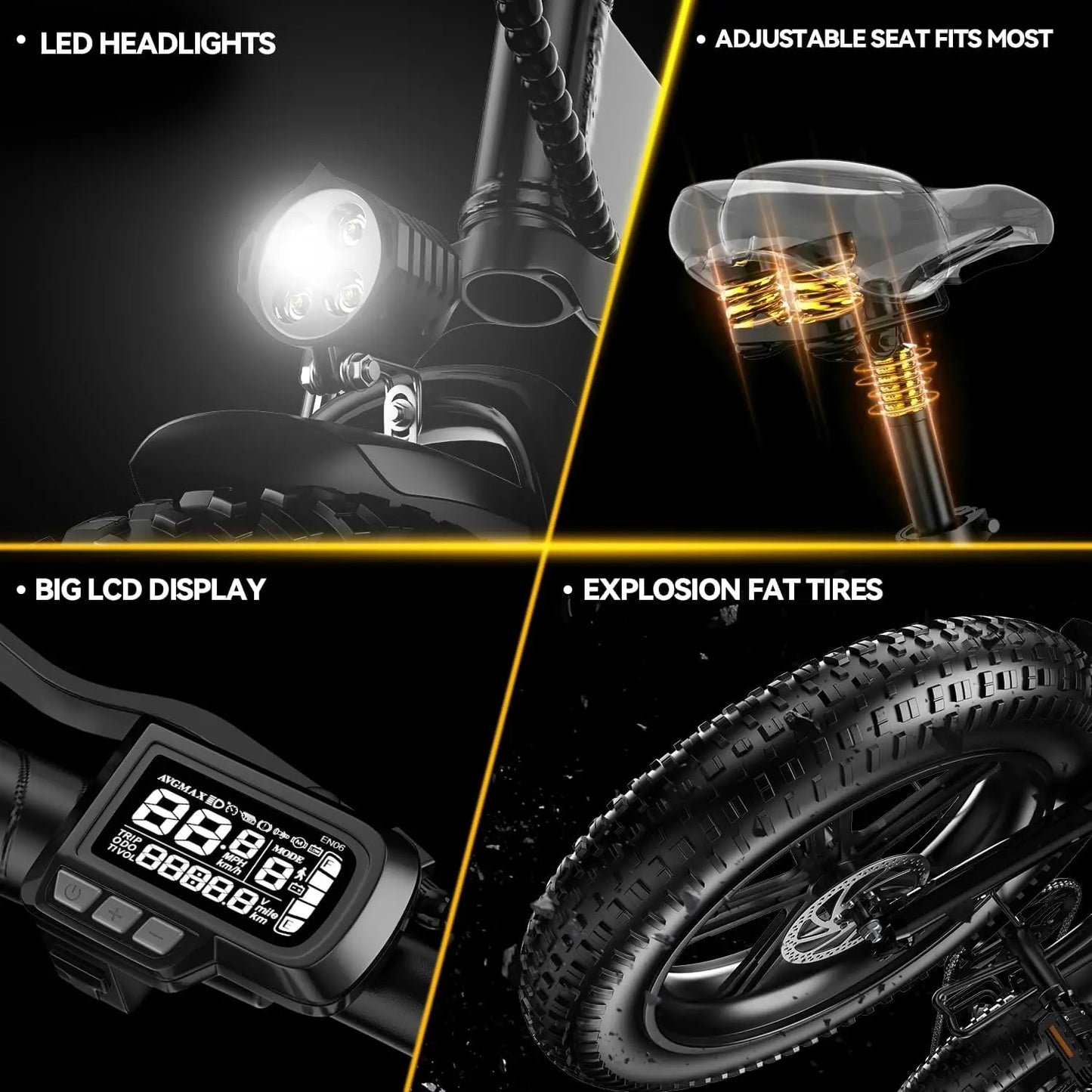 CYBERVELO Mars700 1000W Foldable Electric Fat Tire EBike