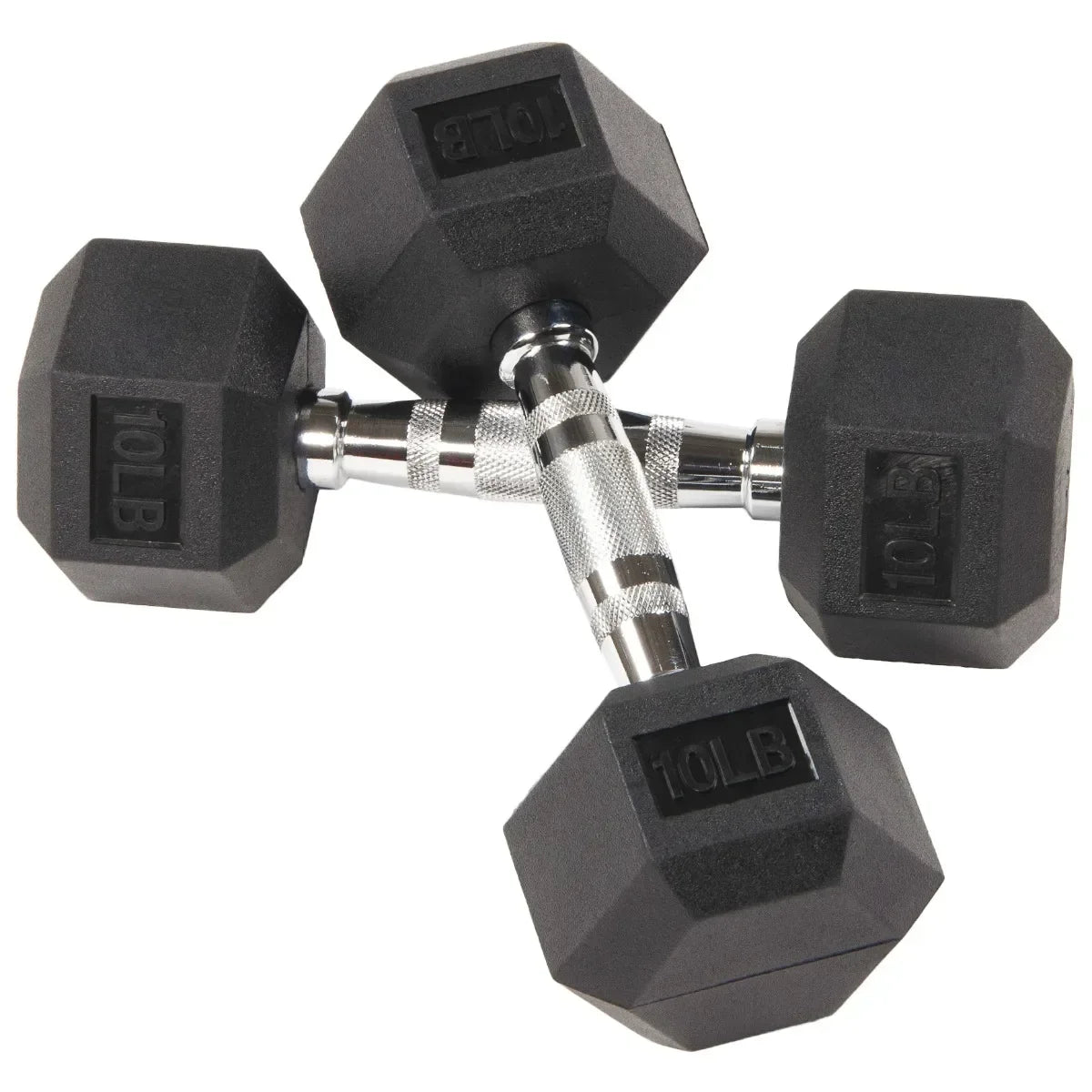 Rubber Encased Hex Dumbbells For Home Gym Strength Training