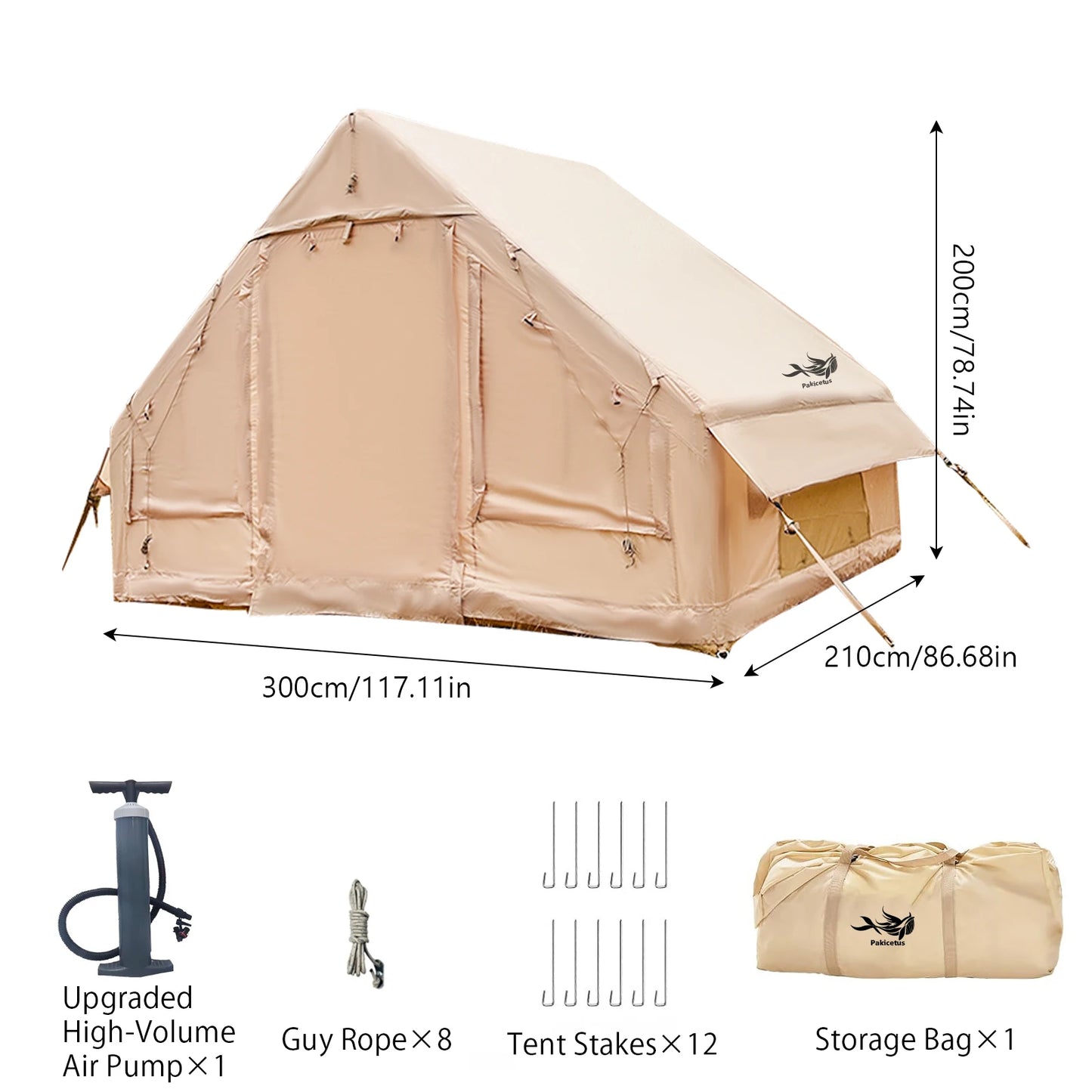 Pakicetus Inflatable Tent With Skylight Quick Setup Four To Six
