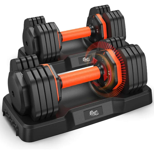 XMSJ Adjustable Dumbbell Set 2x110lb 50lb Home Gym Anti Slip