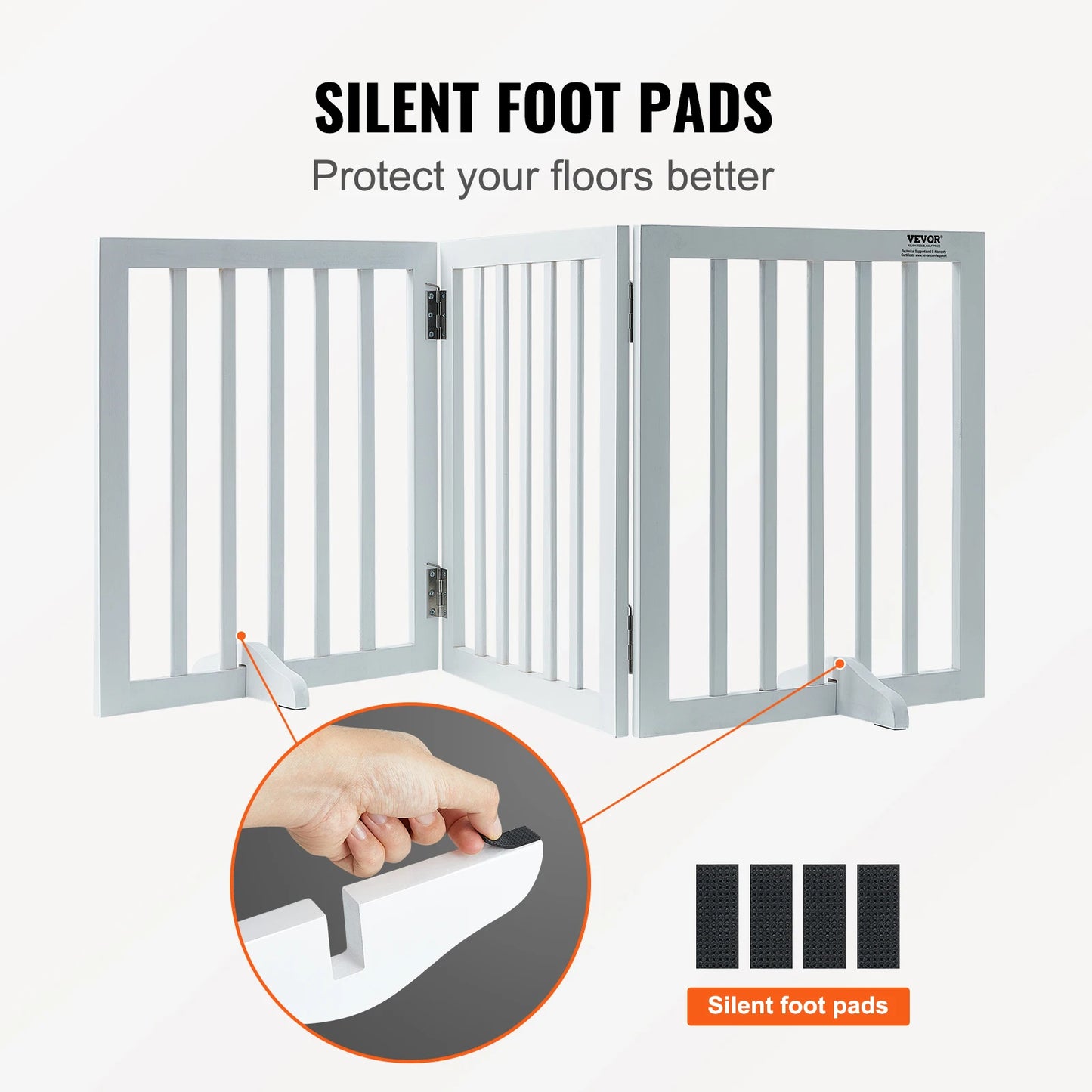 SucceBuy Free Standing Dog Gate Three Panel Foldable Pet Barrier