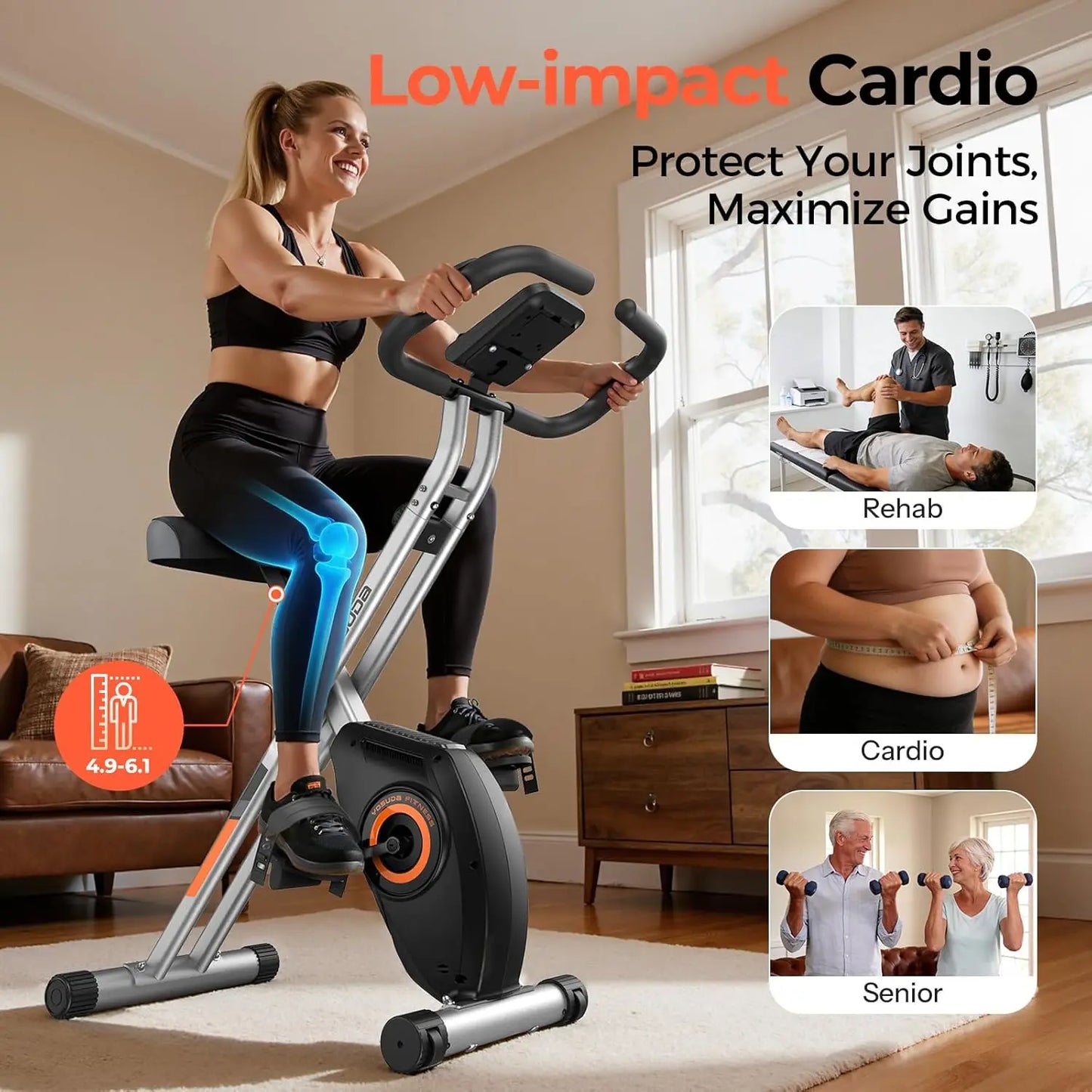 YOSUDA Foldable Exercise Bike for Home Gym Workouts