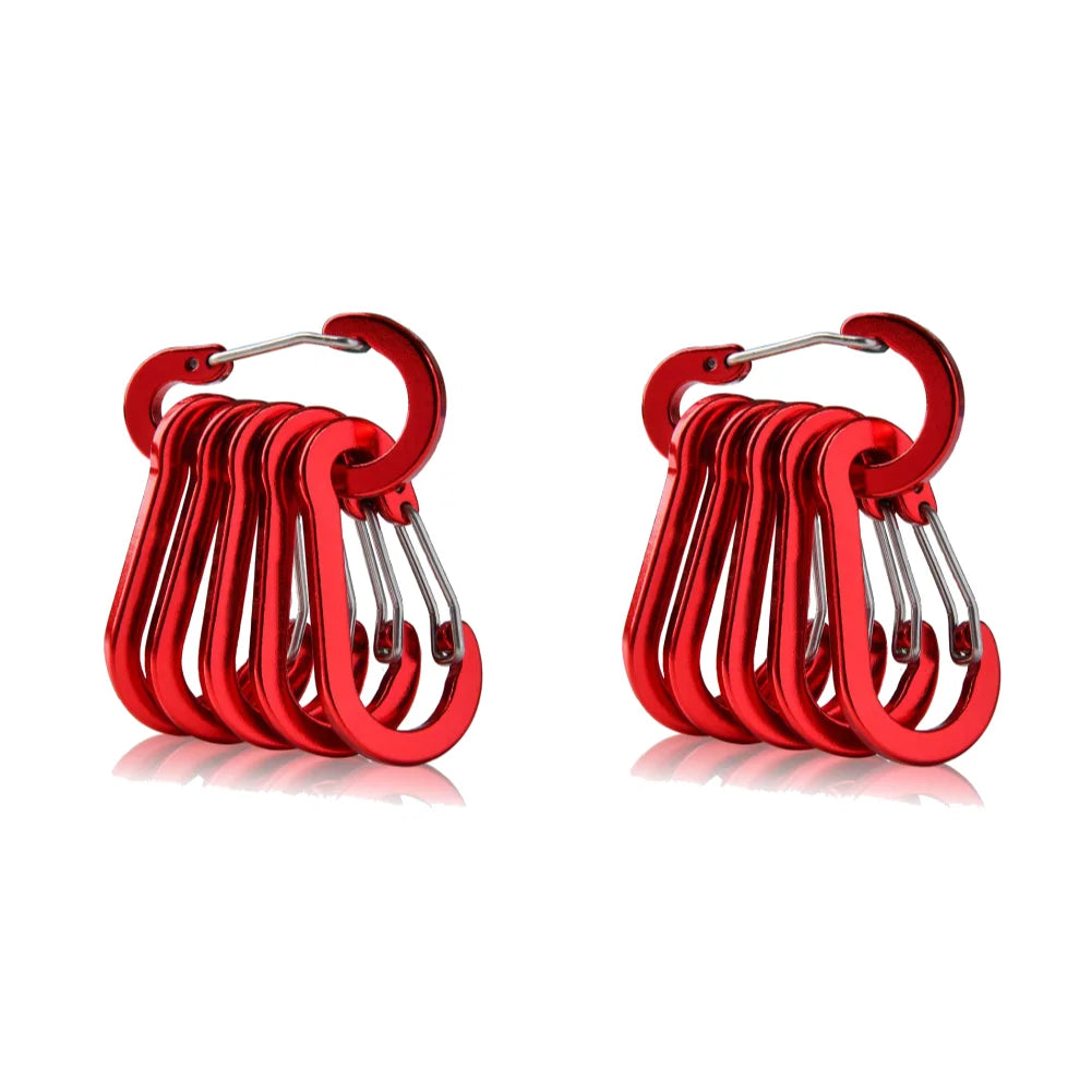 Aluminum Alloy Carabiner Keychain 6Pcs Outdoor Camping Climbing Gear