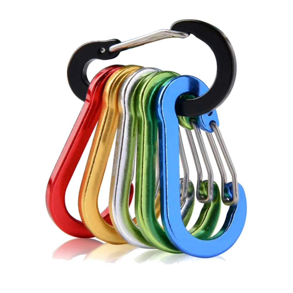 Aluminum Alloy Carabiner Keychain 6Pcs Outdoor Camping Climbing Gear
