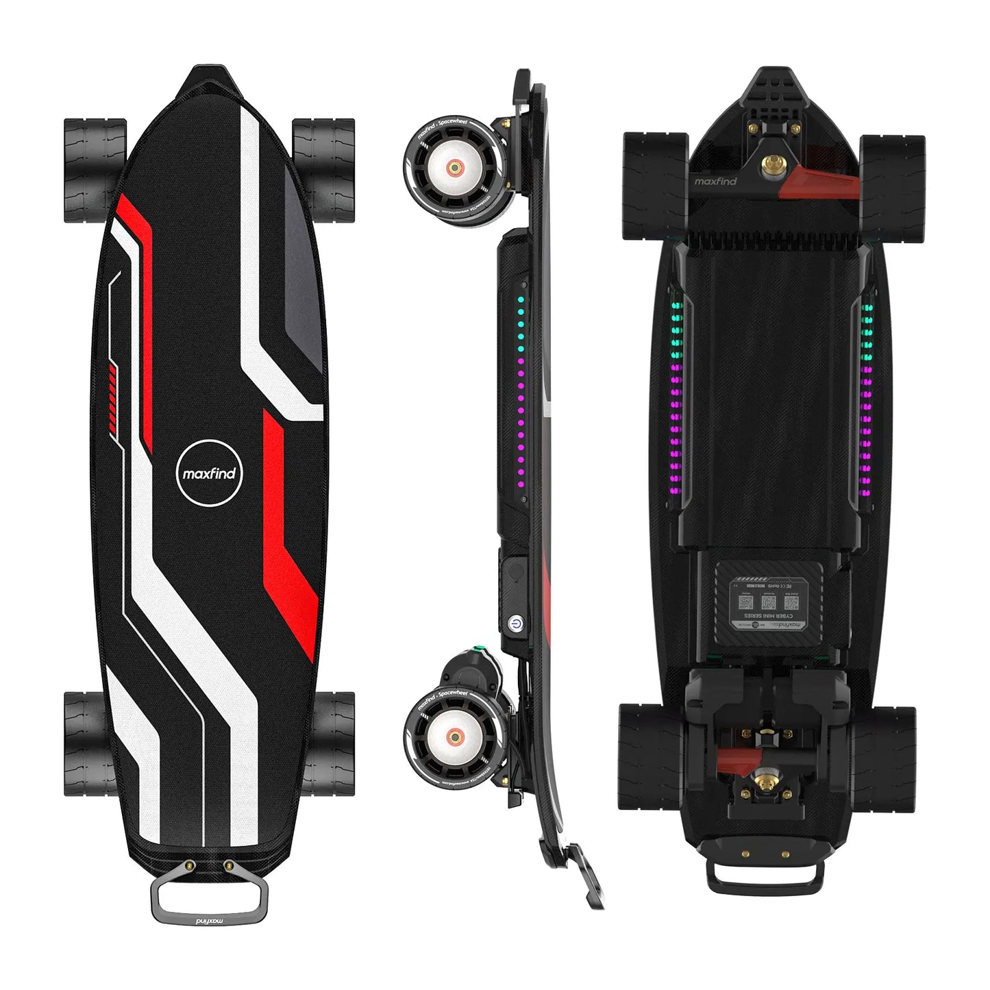 Maxfind Cyber Mini X Belt-Driven Portable Electric Skateboard With Remote