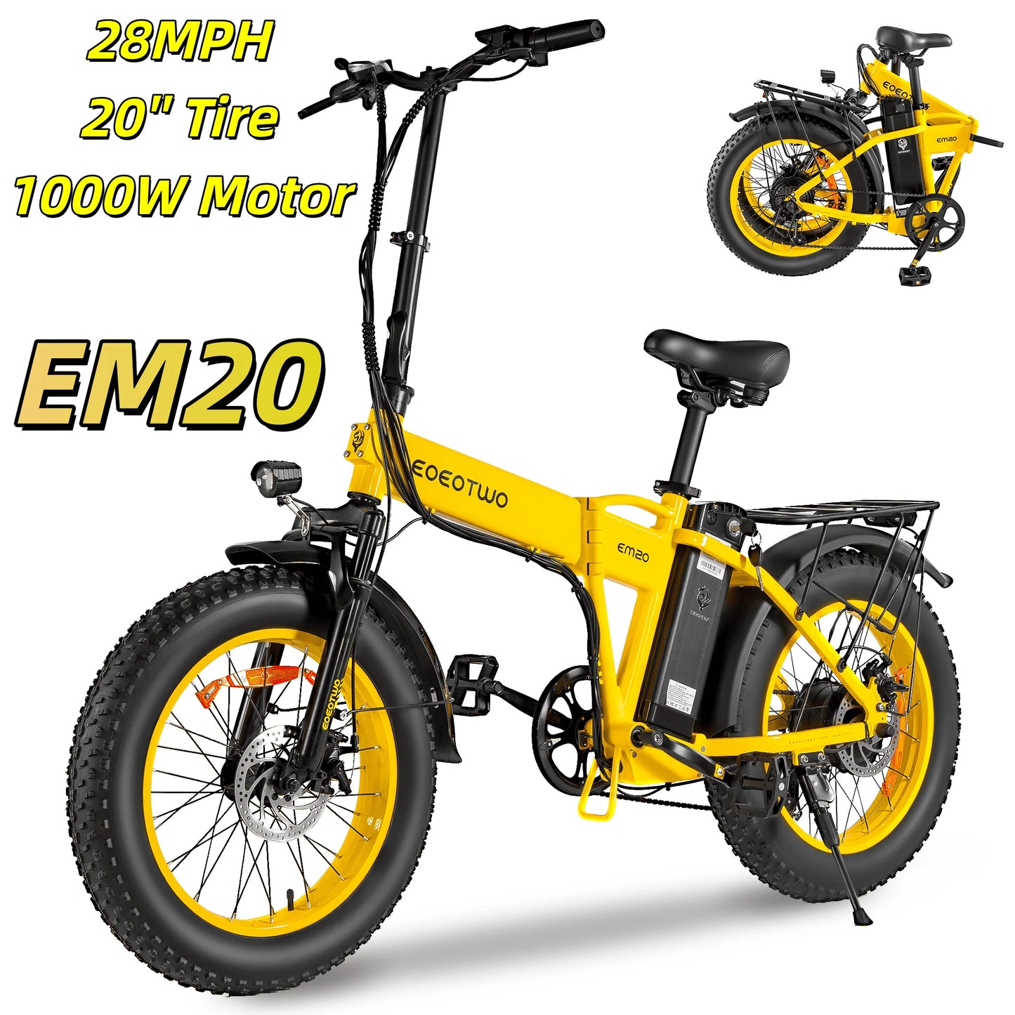 EOEOTWOC 1500W 48V Fat Tire Electric Bike 34MPH Off Road Mountain Adults