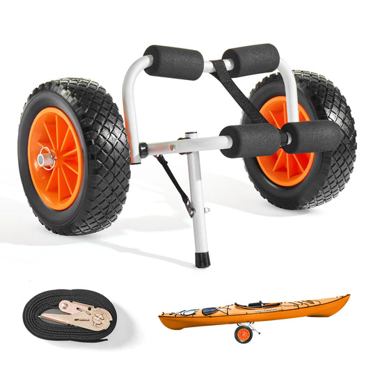 SucceBuy Folding Kayak Cart 200 Lb Capacity With 10in Wheels
