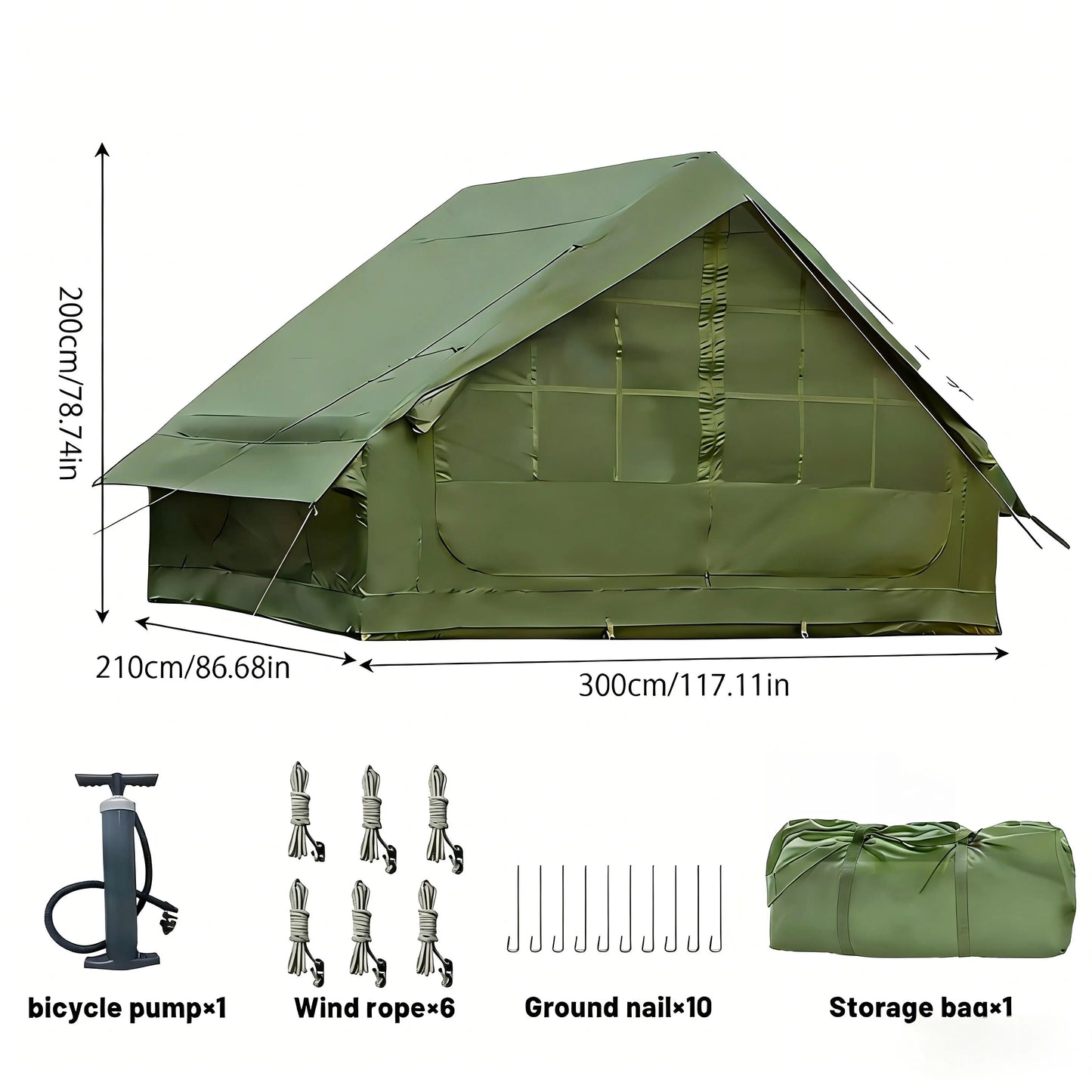 Pakicetus Inflatable Tent With Skylight Quick Setup Four To Six