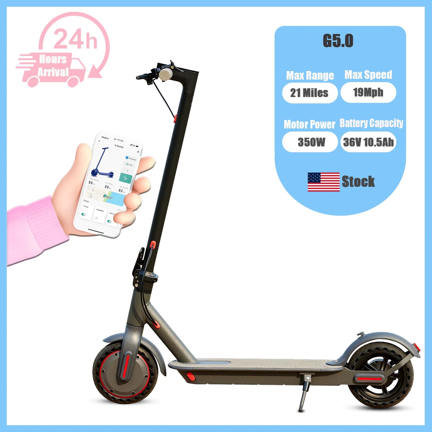 AOVOPRO G5.0 Electric Scooter 36V 19Mph 350W Long Range