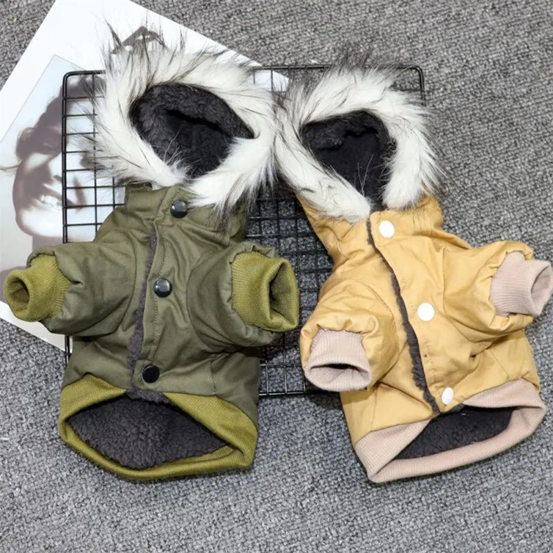 NONECN Winter Dog Coat Jacket Thick Warm Hoodie For Dogs