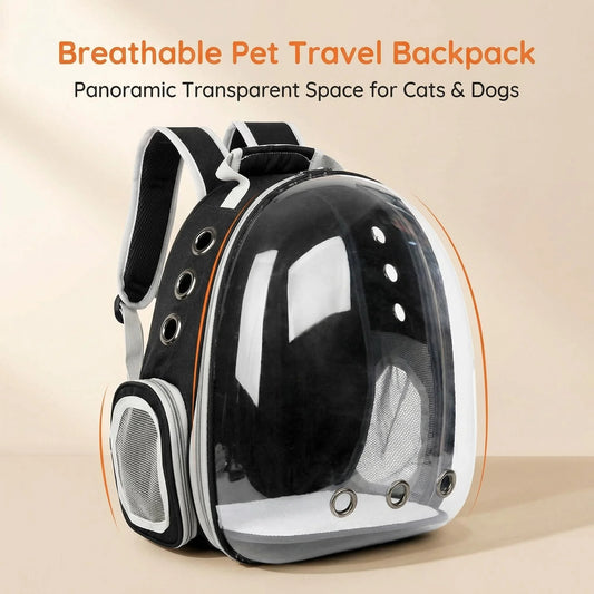 Transparent Cat Carrier Backpack Clear Dome Space Capsule Vet Visits