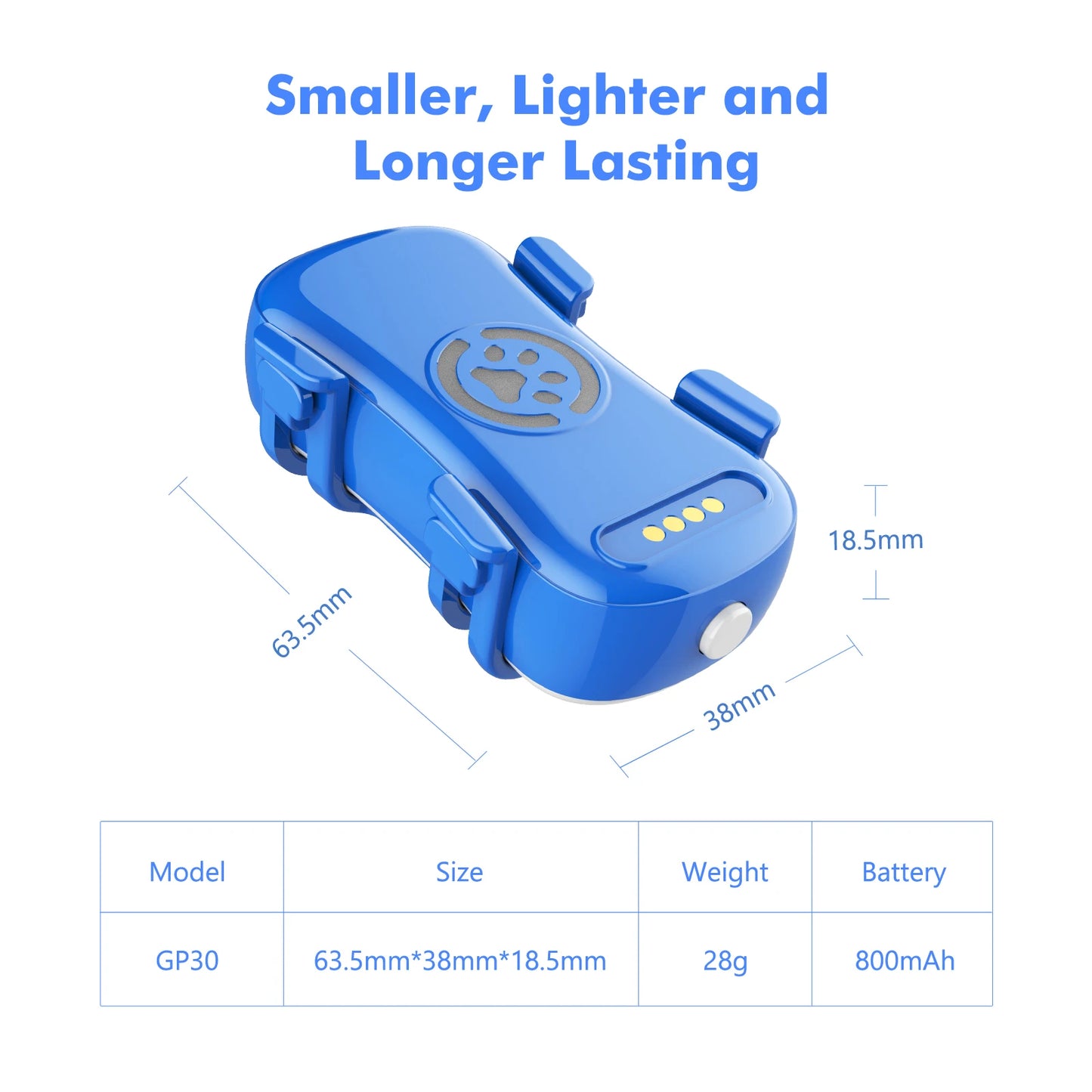 WANWAYTECH GPS Pet Tracker For Dogs And Cats Real Time Tracking 1 Year Service