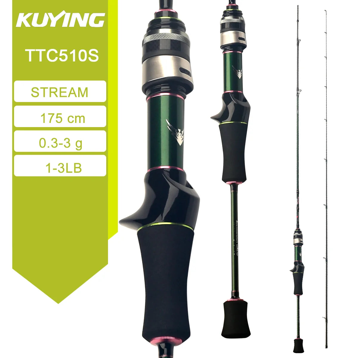 Kuying Teton Stream Fishing Rod Fast Action 6 to 10lb Carbon