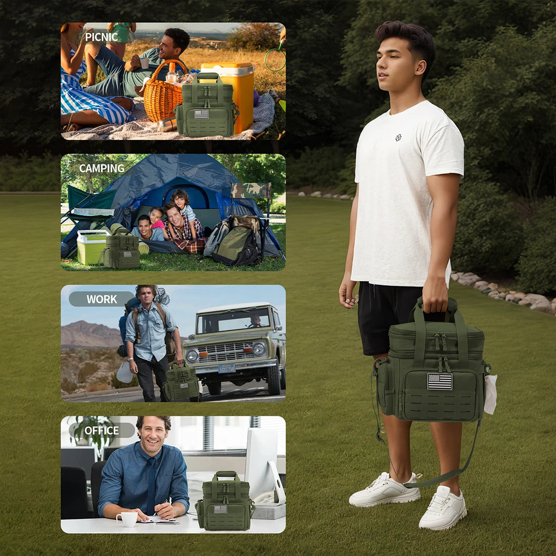 ReFire Gear Tactical Insulated Lunch Box Cooler Bag With MOLLE