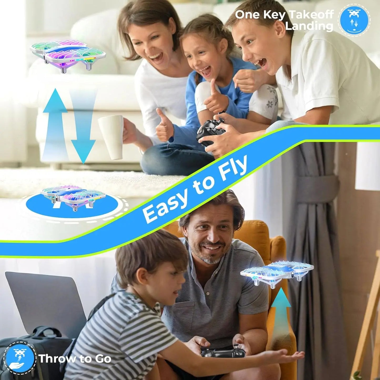 Kids Beginner Indoor Drone With Propeller Guard And Altitude Hold