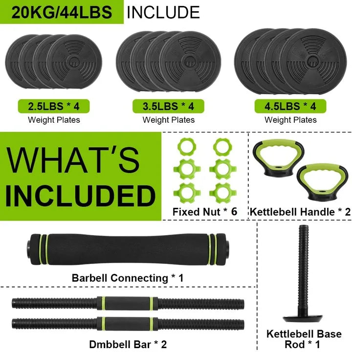 TWISTER.CK 4 In 1 Adjustable Dumbbells Home Gym Set