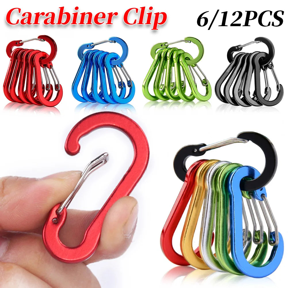 Aluminum Alloy Carabiner Keychain 6Pcs Outdoor Camping Climbing Gear