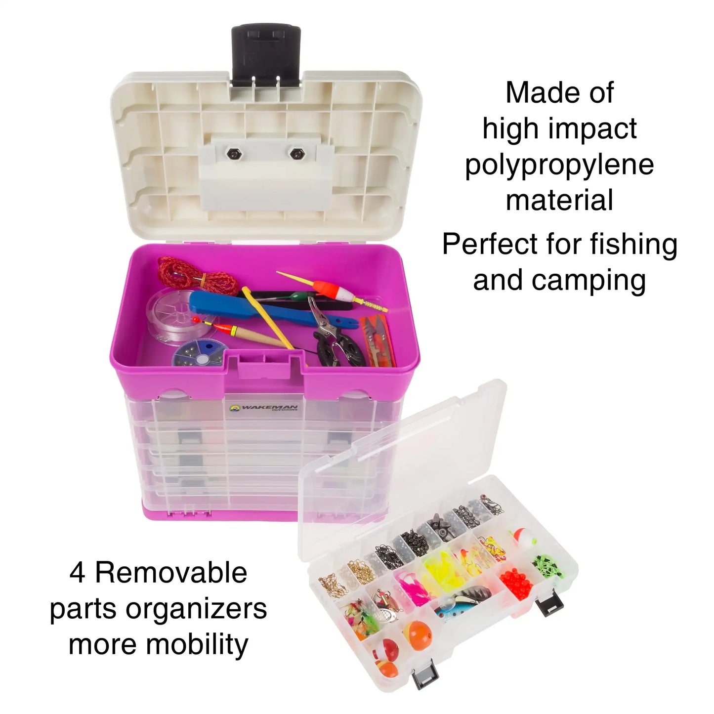 Multi Purpose Five Level Fishing Tackle Box With 19 Compartments