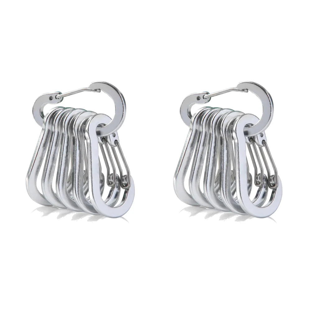 Aluminum Alloy Carabiner Keychain 6Pcs Outdoor Camping Climbing Gear