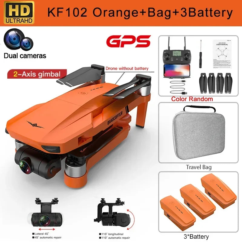 QJ KF102 4K GPS Quadcopter Dual Camera 2 Axis Gimbal