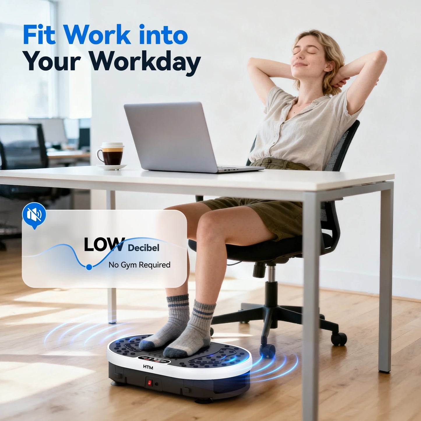 HTMM High Frequency Vibration Plate Fitness Platform With Remote Control