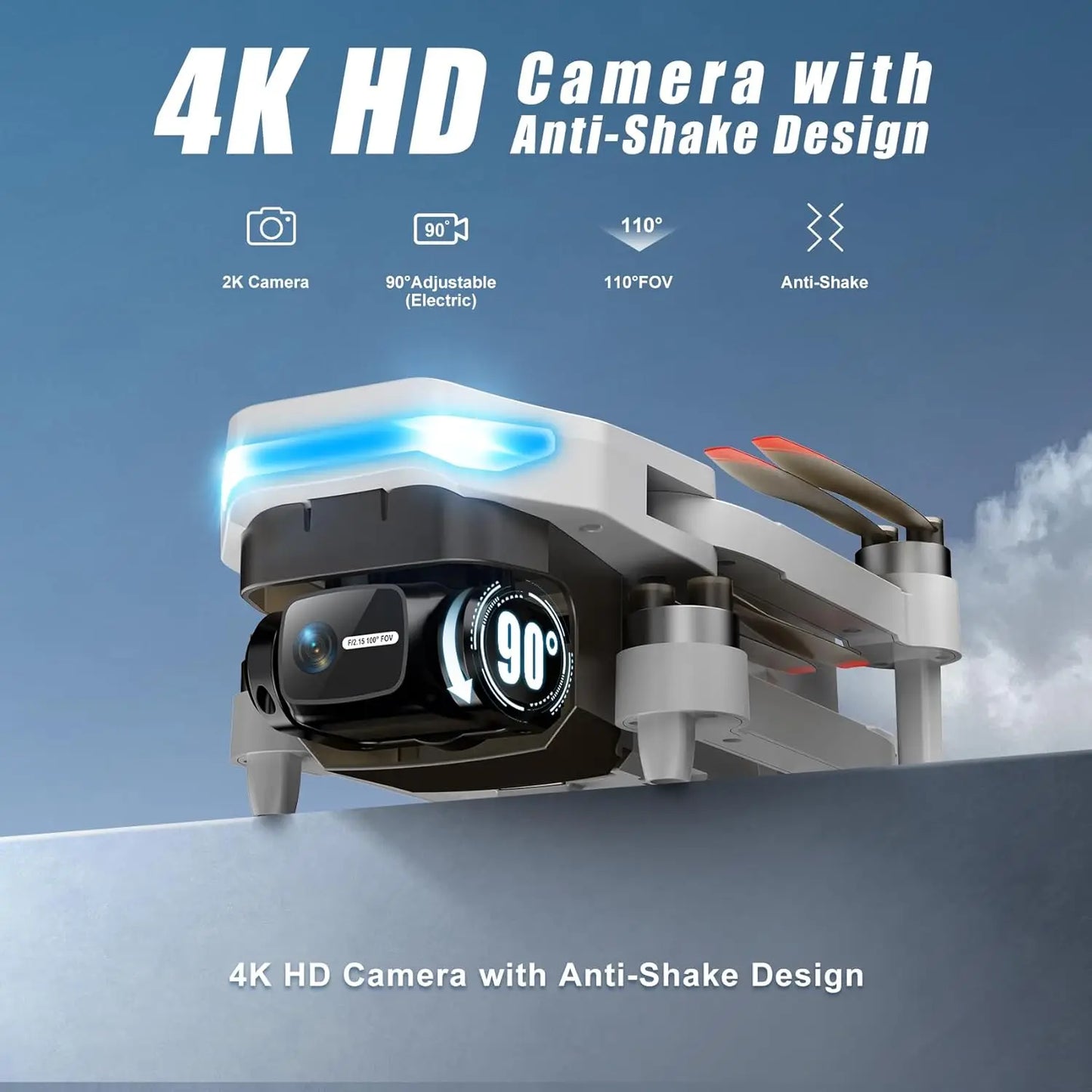 4K Camera Drone With GPS Return Foldable 48 Min Flight