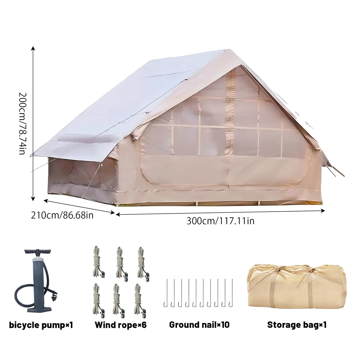 Pakicetus Inflatable Tent With Skylight Quick Setup Four To Six