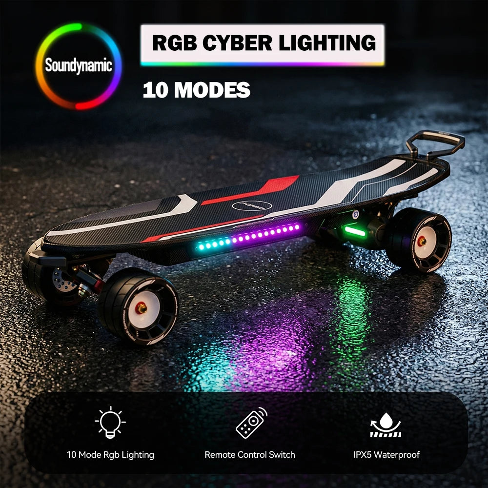 Maxfind Cyber Mini X Belt-Driven Portable Electric Skateboard With Remote