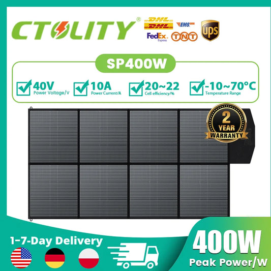 CTOLITY Portable Solar Panel Kit 400W 200W 100W Foldable MPPT