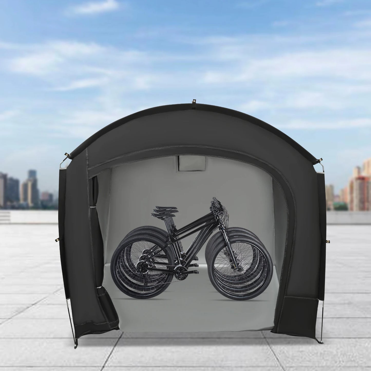Portable Waterproof Bicycle Shelter Tent For 3 To 4 Bikes