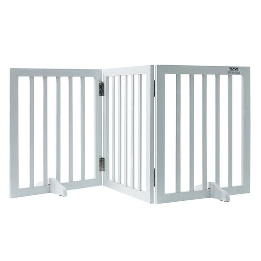 SucceBuy Free Standing Dog Gate 3 Panels Foldable Narrow Passageway Barrier