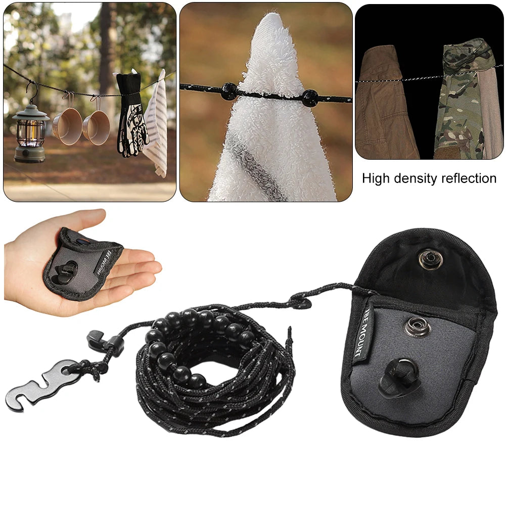 APWIKOGERE 3M Camping Stretch Clothesline With 12 Clips