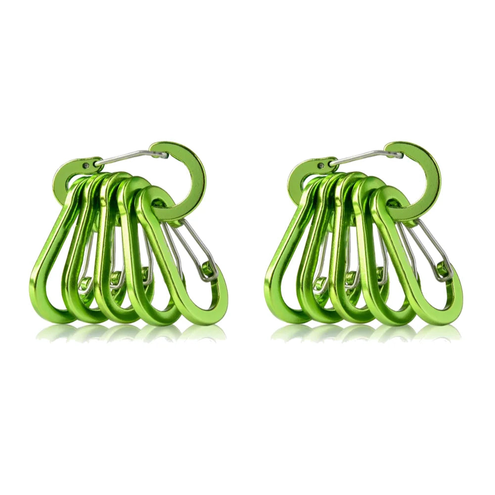 Aluminum Alloy Carabiner Keychain 6Pcs Outdoor Camping Climbing Gear