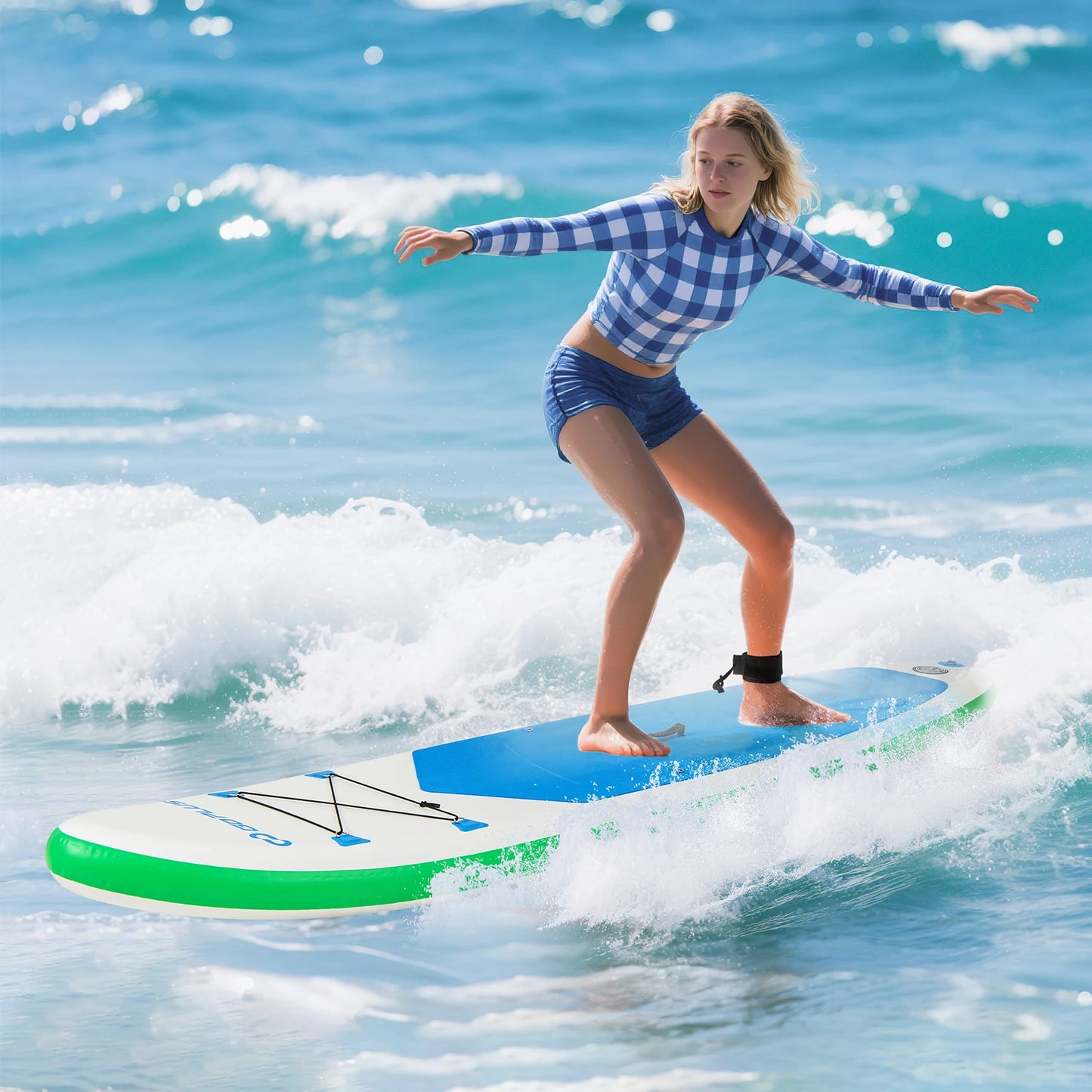 LIFEZEAL Inflatable Stand Up Paddle Board With Hand Pump RepairKit