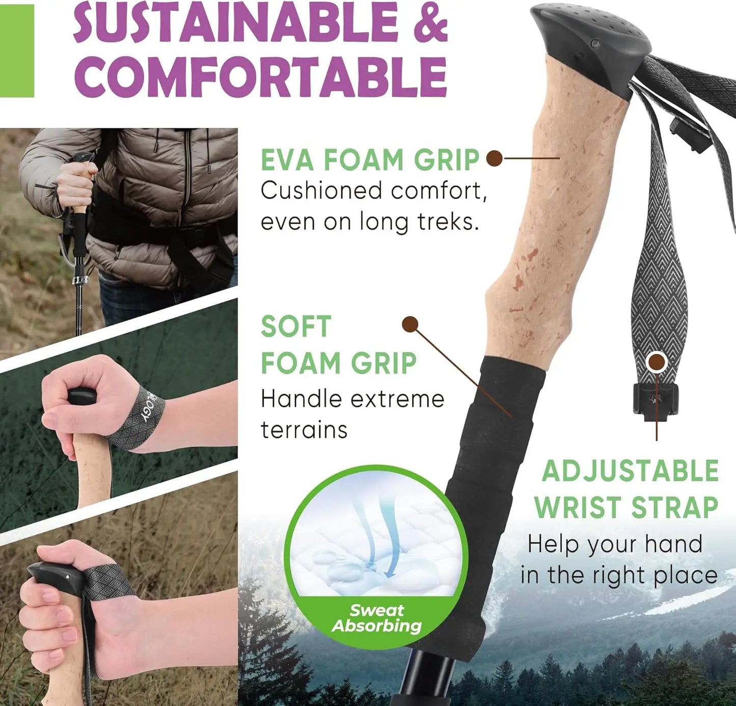 Collapsible Hiking Poles For Seniors And All Hikers Balance Support