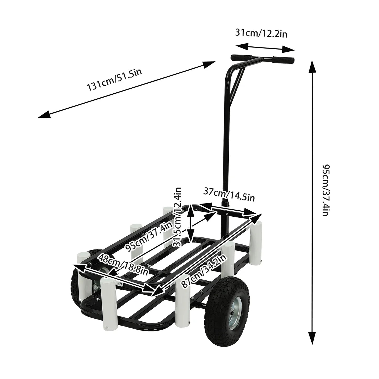 Beach Fishing Cart With Two Large Wheels And Carbon Steel