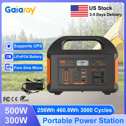 GaiaRay Portable Power Station 460.8Wh Solar Generator 110V AC