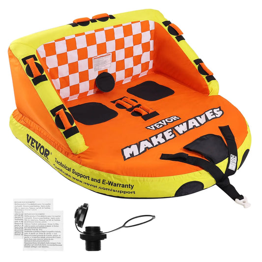 Towable Tube For Boating 2 Riders Inflatable With Deck Seats